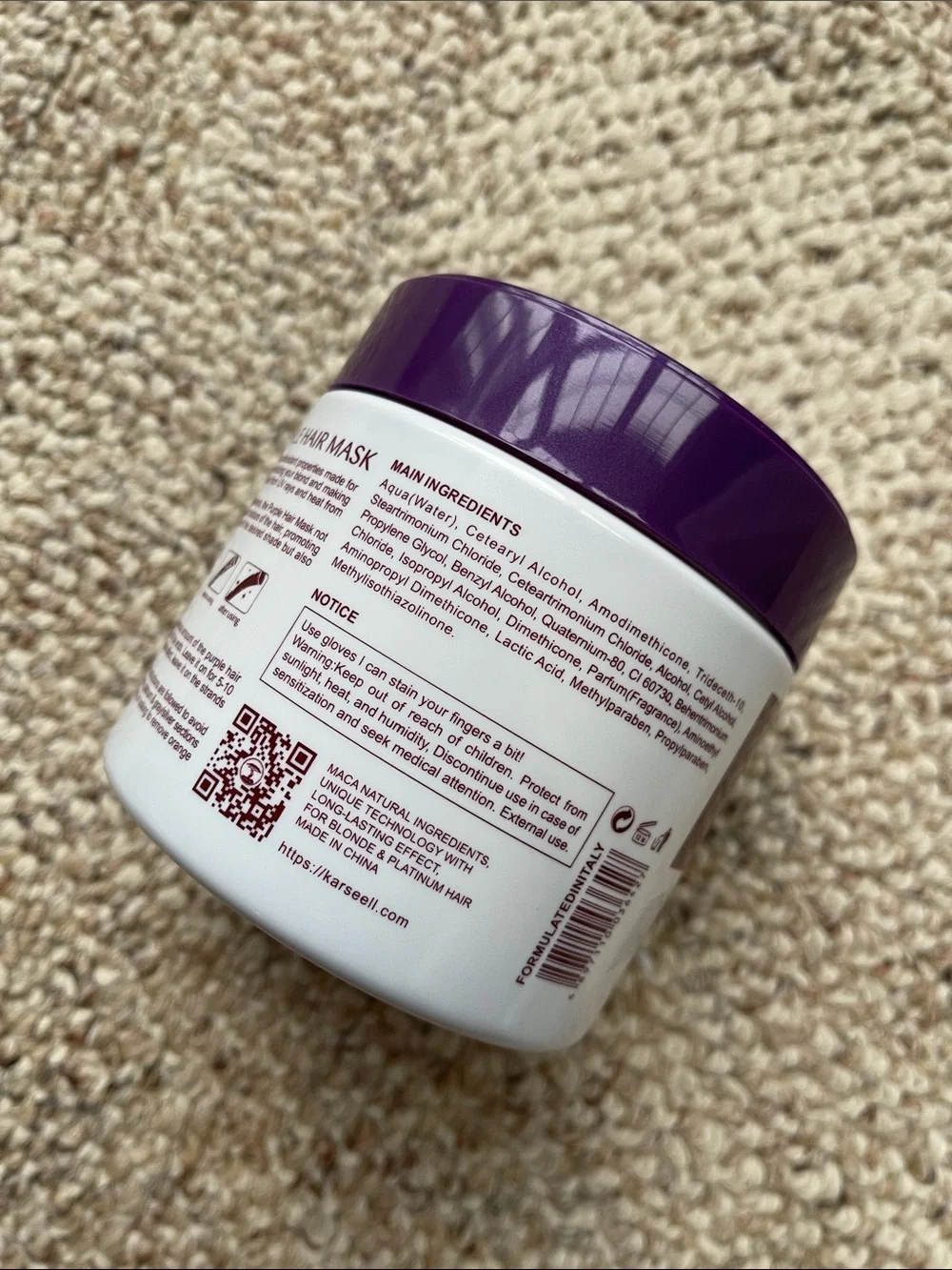 Karseell Maca power Purple Hair Mask
